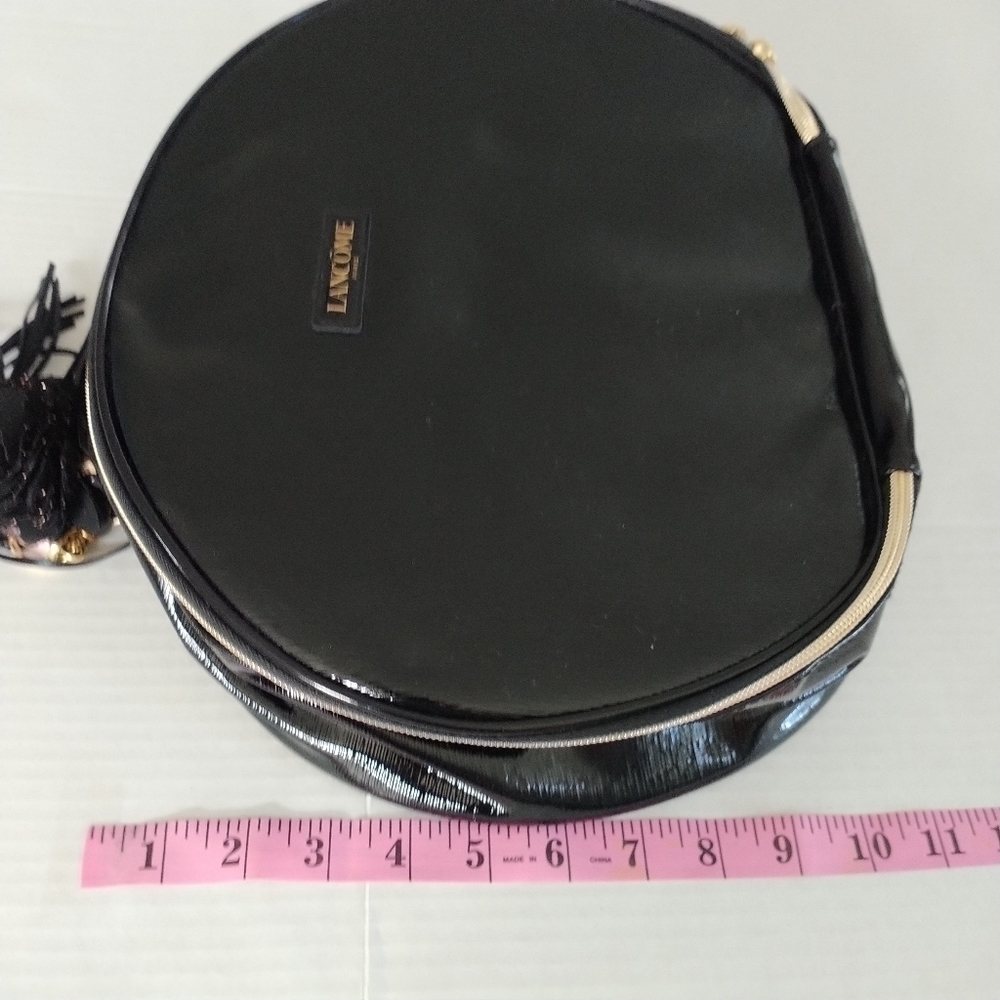 Lancome Faux Black Leather Train Make-up Travel Case - Picture 4 of 12